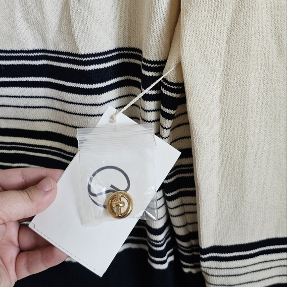 NEW St.John Knit Pullover Nautical Santana Navy Blue White Nautical Prep Sweater - Picture 6 of 7